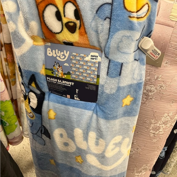 Super bluey Soft Plush Blanket - Blue and Yellow full/queen